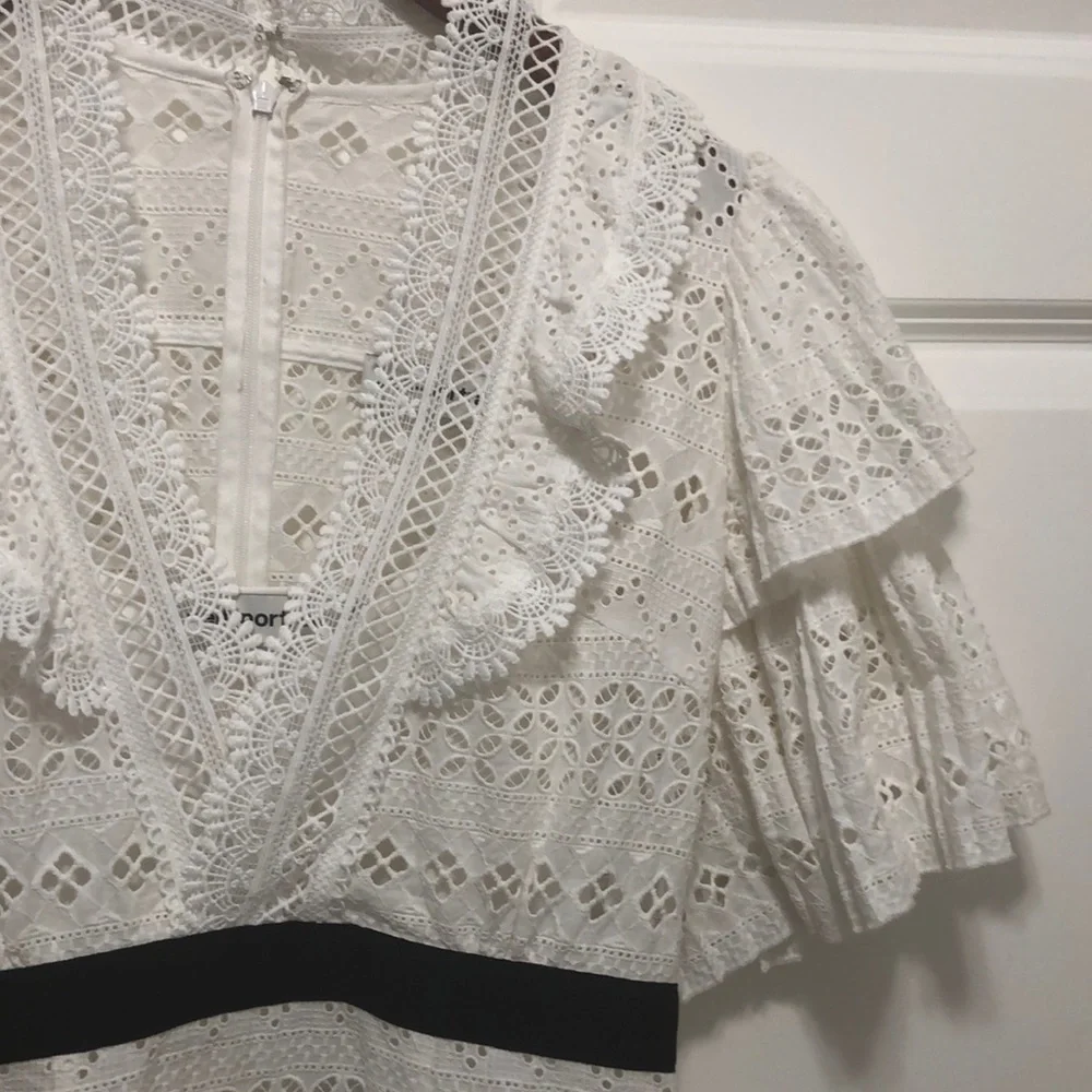 Self-Portrait Broderie Anglaise White Dress - Picture 5 of 9